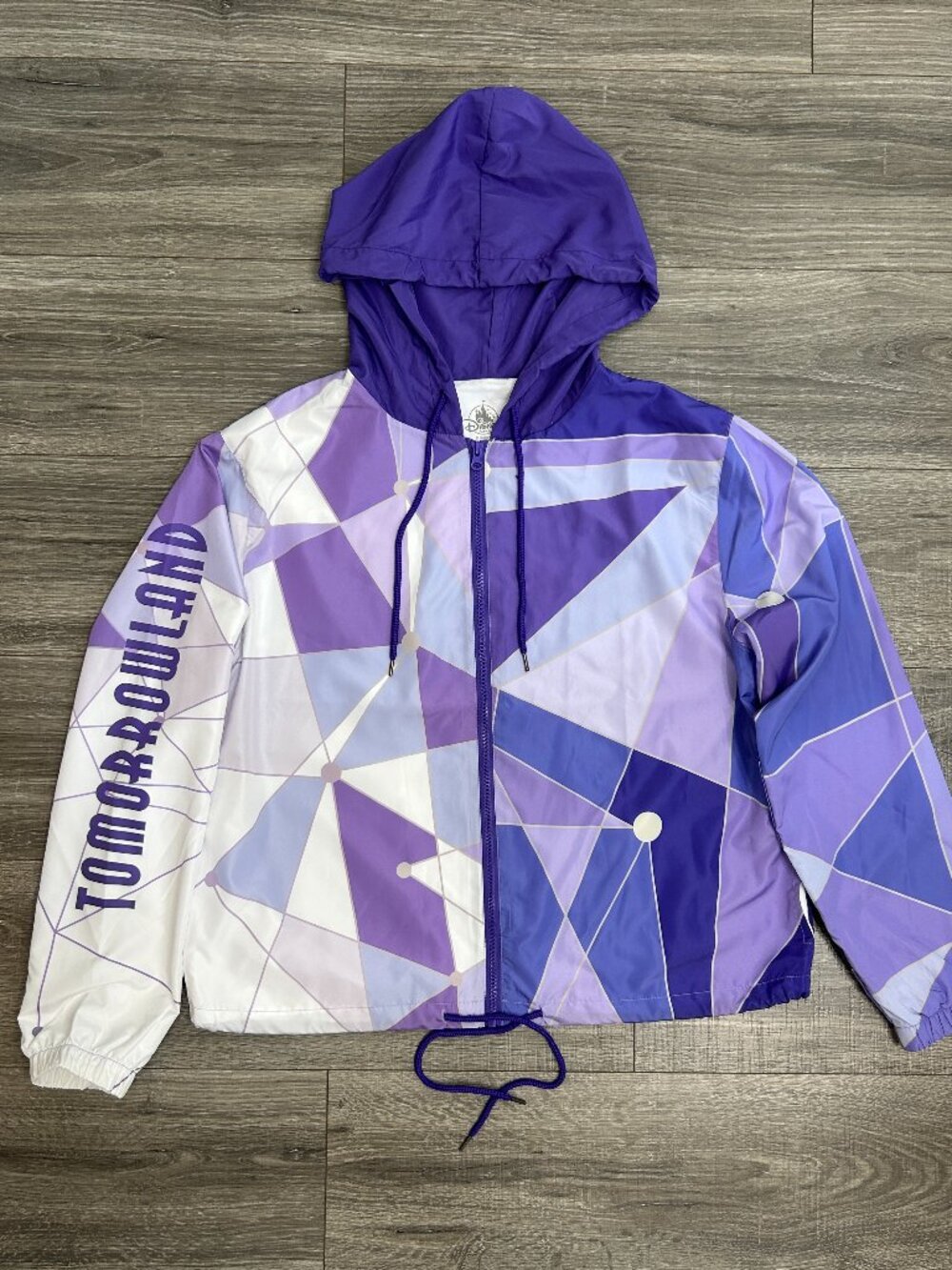 Disney Parks Tomorrowland Purple Wall Hooded Windbreaker Women's Large - Picture 9 of 16
